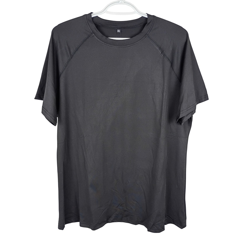 Huukeay Women XXL Black Athletic T-Shirt Raglan Short Sleeve Performance Top NWT